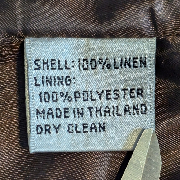 Talbots Linen Women's 14P 14 Petite Brown 100% Irish Linen 2 Two Button Blazer - Picture 6 of 9